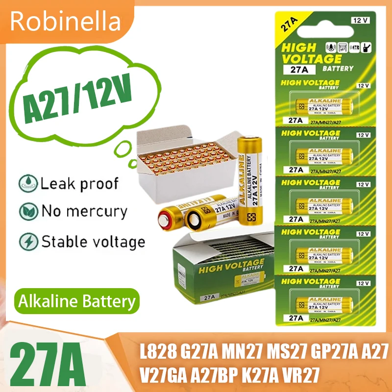 5-60 قطعة 12 فولت 27A بطارية قلوية جافة A27 بطاريات 27AE 27MN A2 L828 K27A للتحكم عن بعد غمبد مصباح يدوي جرس الباب اللعب