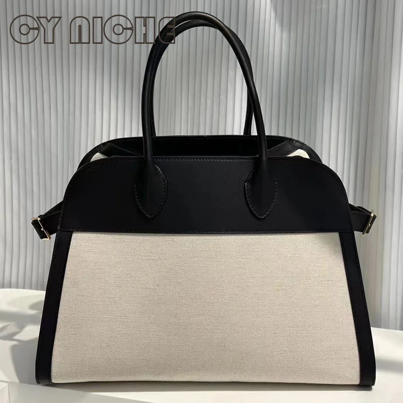 

2024 полотняная серия сумок, модная простая дизайнерская женская сумка большой вместимости из натуральной кожи, женская сумка большой вместимости для офиса