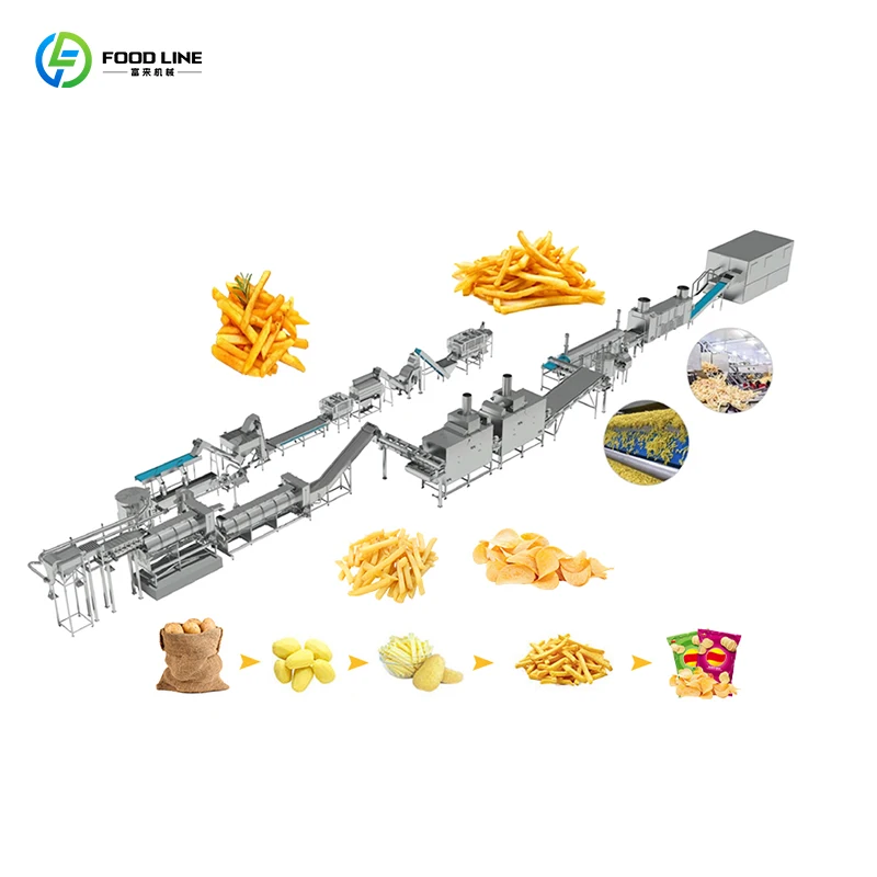 FOODLINE Quick Blanching Frozen French Fries Production Line High Speed Processing Equipment For Frozen Food Factory