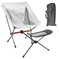 600D Oxford Cloth Aluminium 7075 Portable Super Light Folding Moon Fishing Beach Chair Camping Stool With Foot Rest