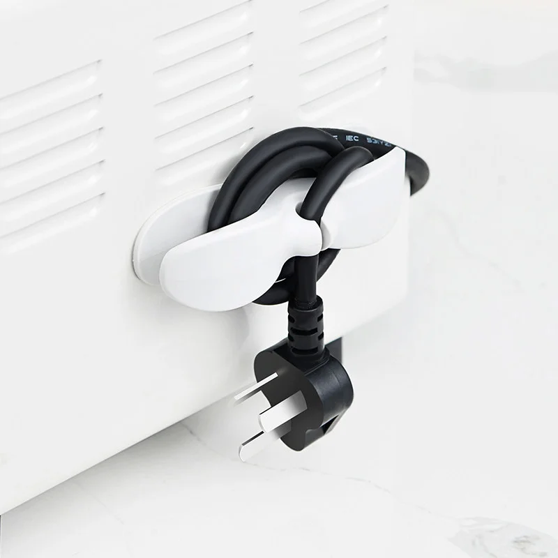Organizador de Cabos para Porta de Armário e Bancada | Suporte de Fio Adesivo Reforçado para Armazenamento de Eletrodomésticos como Micro-ondas e Panela de Arroz
