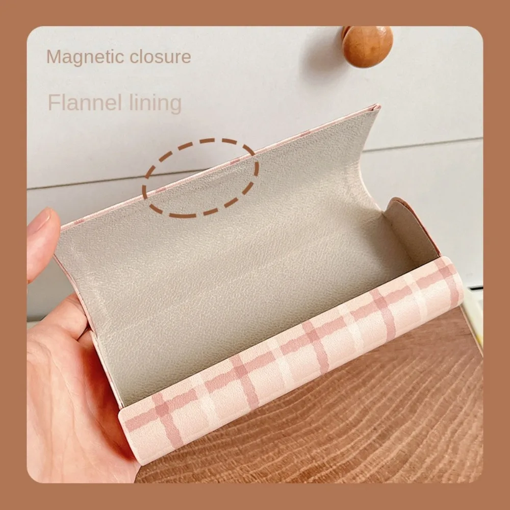 جراب زجاجي من الجلد الصناعي للنساء ، حماية زجاجية جديدة ، قشرة صلبة ، حافظة نظارات ، نمط لطيف ، صندوق زجاجي مقاوم للماء