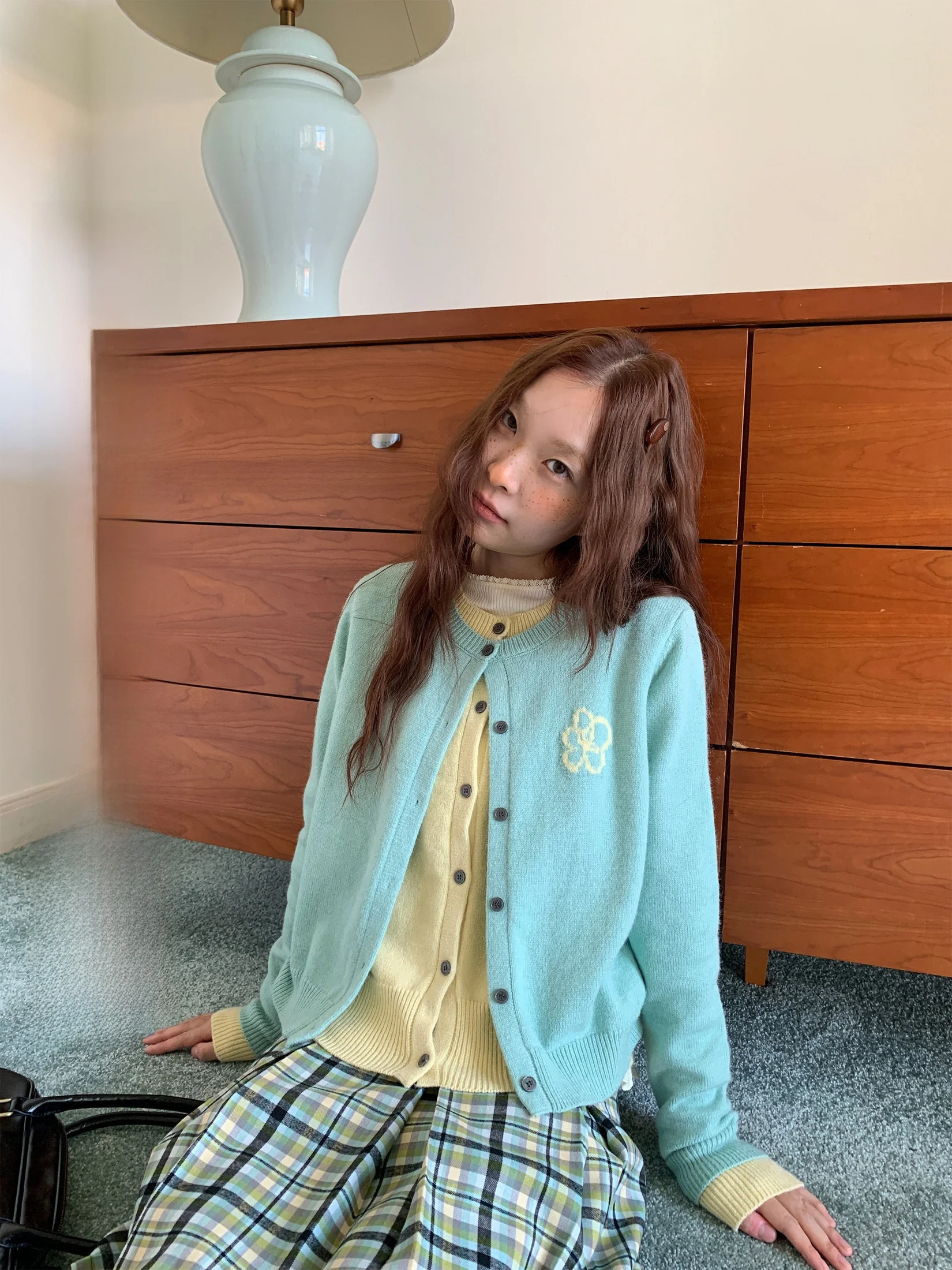 

Женский тонкий вязаный кардиган Galaxy Soda Lazy Early Spring с эффектом двухслойности, для ношения как под одеждой, так и как верхняя одежда