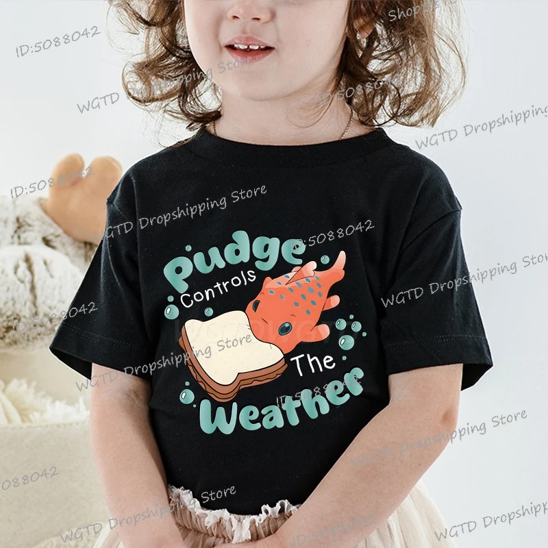 

New Goldfish Cartoon Pattern Children's Clothing Cute Girls Short Sleeve Y2K Tops Funny Animal Anime Trend Boys T-shirts