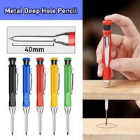 5 Colors 40mm Long Head Carpenter Mechanical Pencil Deep Hole Marker Pencil for Woodworking Construction Home Improvement