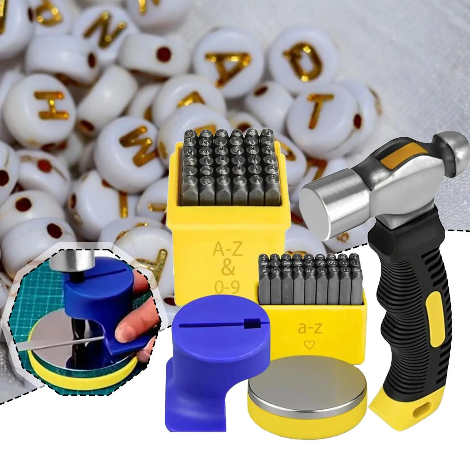 Metal Stamping Set Accurate Uppercase Lowercase , Solid even stamping Letter Punch Set Professional