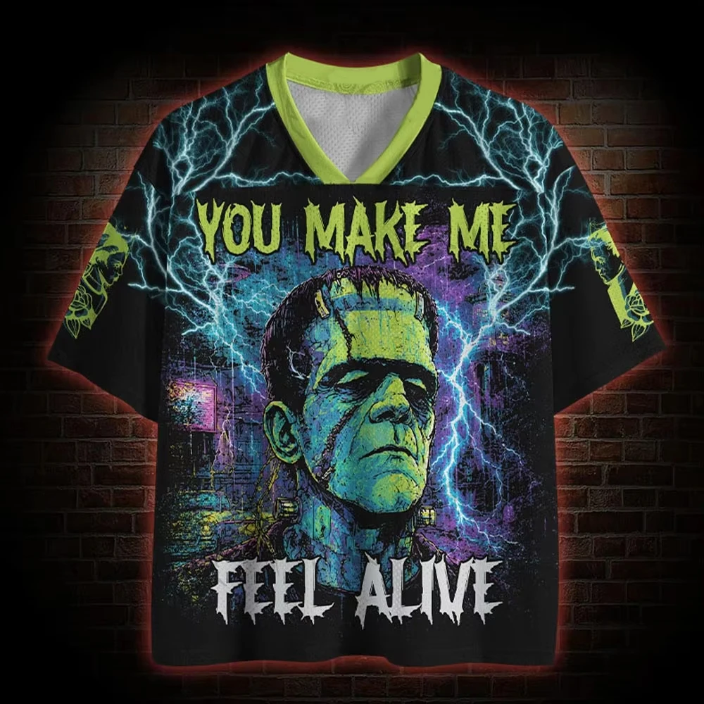 2026 Hot Sales Horror Dark Series Design Pattern Printed Summer Women and Men V-neck Minimalist Casual Pullover Beach T-shirt