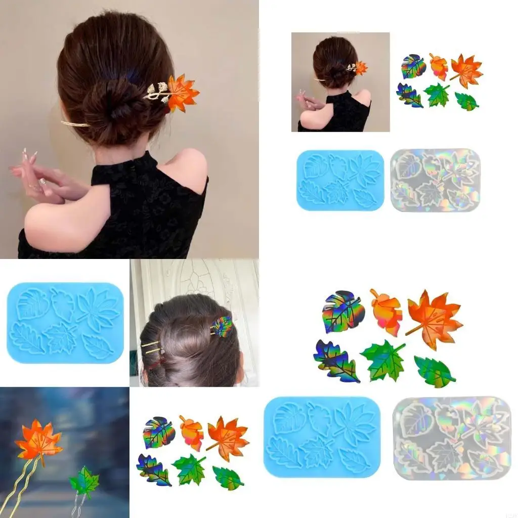 DIY Jewelry Making Tools Silicone Mold for Holographic Maple Hair Clips
