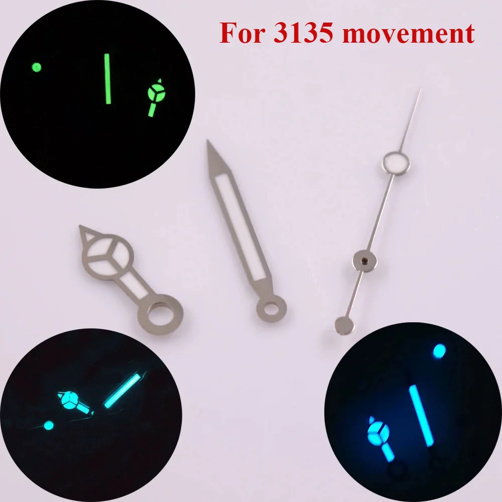 

Watch Accessories Movement Hands with Green/Blue/Blue Green Luminous Suitable for 3135 Ghost Pointer Movement Watch Repair Parts