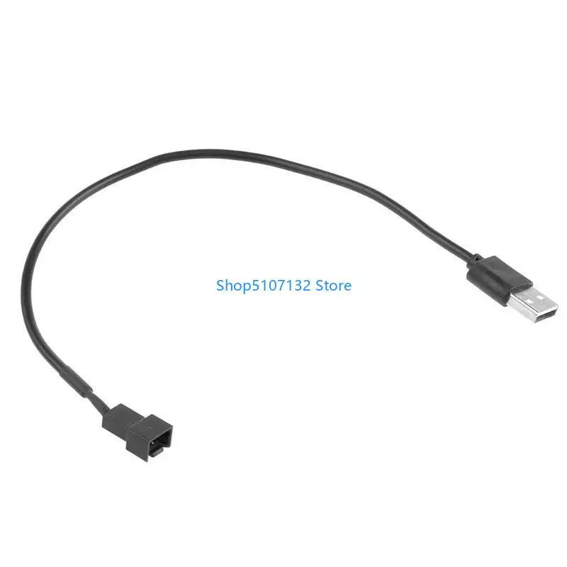87HD 22AWG USB 2.0 to 3-Pin Male PWM Fan Cable, Fan Power Extension Cable Converter Adapter for 5V ATX for Case 3-Pin