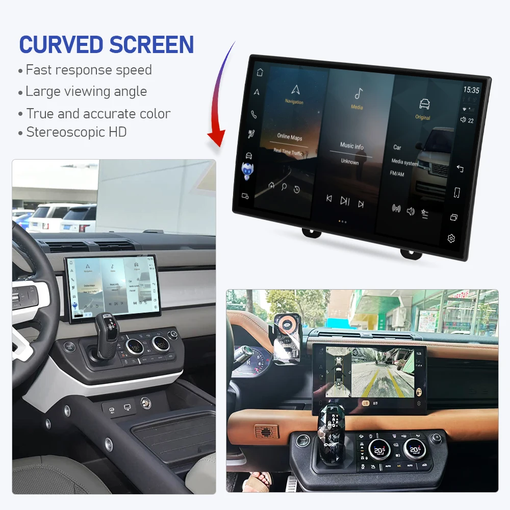 11.4 Inch Screen For Land Rover Defender 2018 2024 Car Infotainment System Multimedia Carplay Auto Headunit Monitor  Android14.0