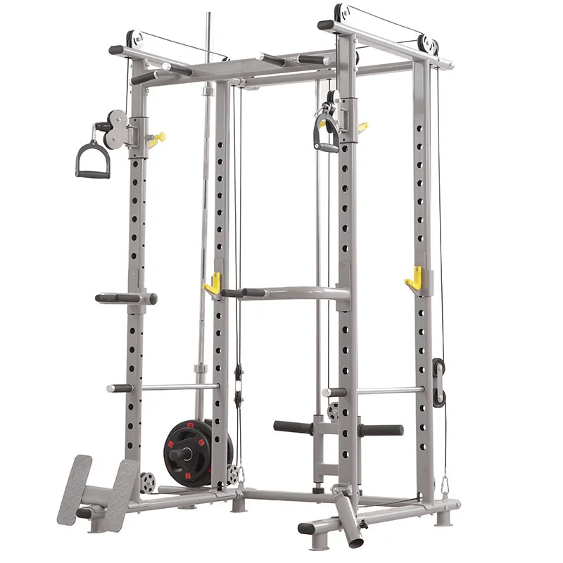 

DXXY YR-1601 Fitness Equipment Multiple Cable Pulley System Power Cage Gym Equipment Squat Rack 142x124x220cm