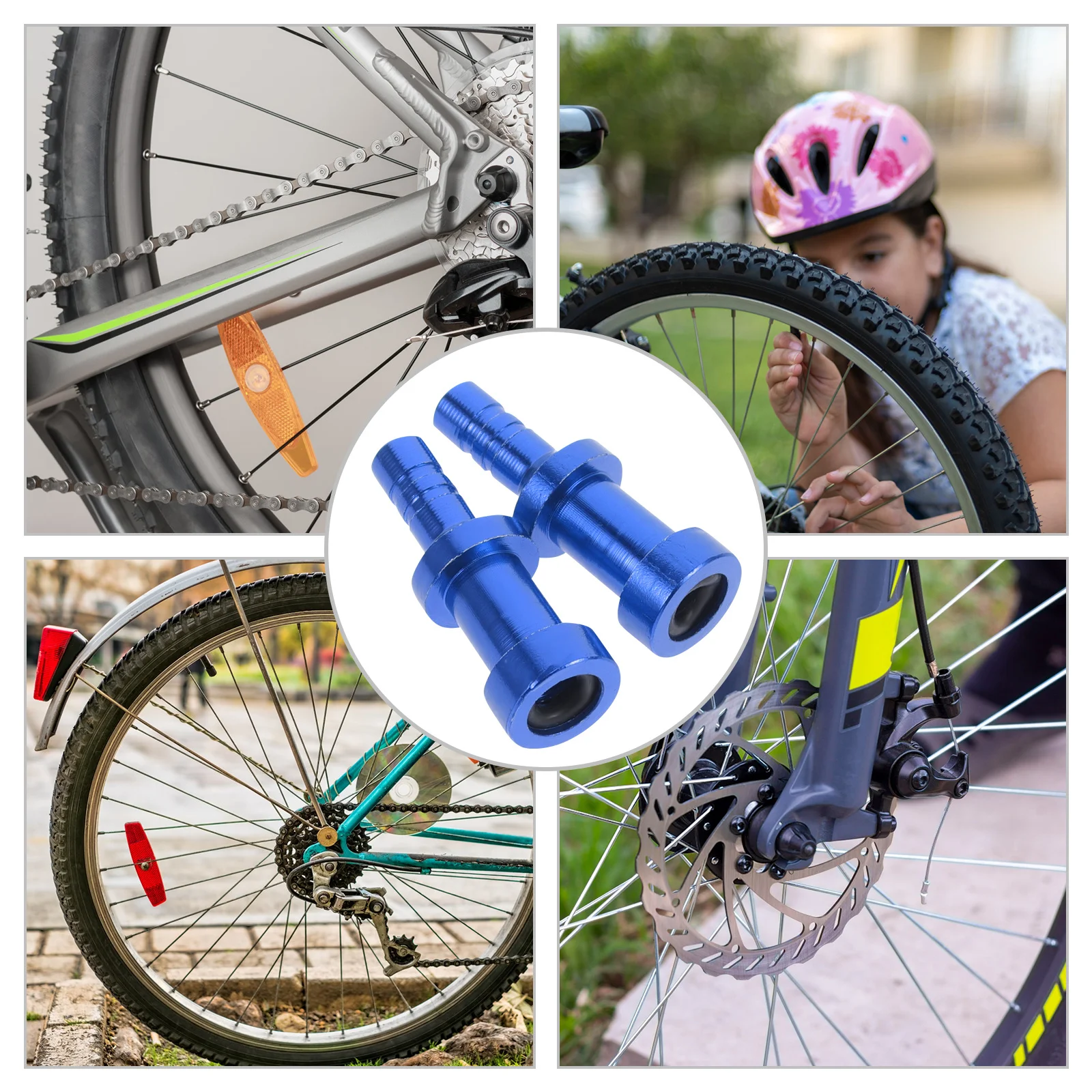 

2 pcs Aluminum Bike Valve Stems Tubeless Tire Nozzle Adapter French Pump Core Remover Cycling Accessories Repair Tool For Road