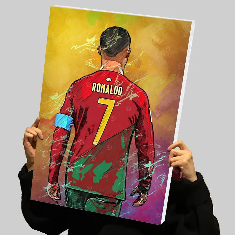 Cristiano Ronaldo Portugal Jersey prints Poster Football Player Custom Canvas Painting Wall Art Aesthetic Room Decoration Mural