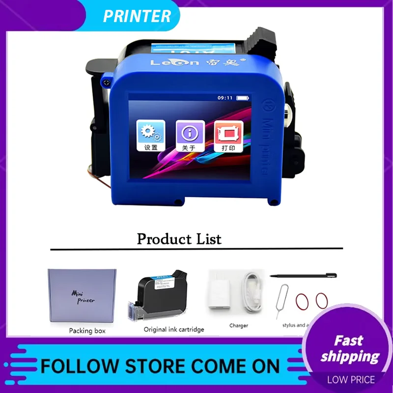 

Leon Portable Mini Handheld Inkjet Printer Multilingual Small Production Date Coding Machine Packaging Bag Batch Number Printer