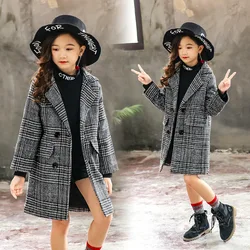 Spring and winter new children's clothing children's plaid coat large girls padded padded coat