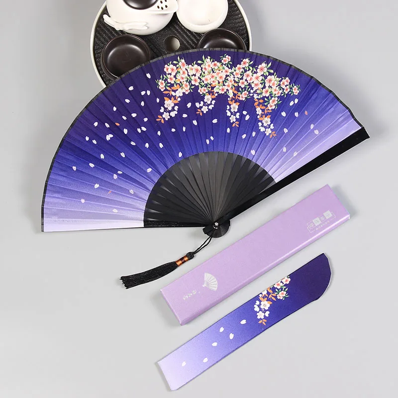 

Hand folding fan Wedding gift Hand fan decoration Women's silk cloth hand bamboo fan Cool summer hand small fan home decoration