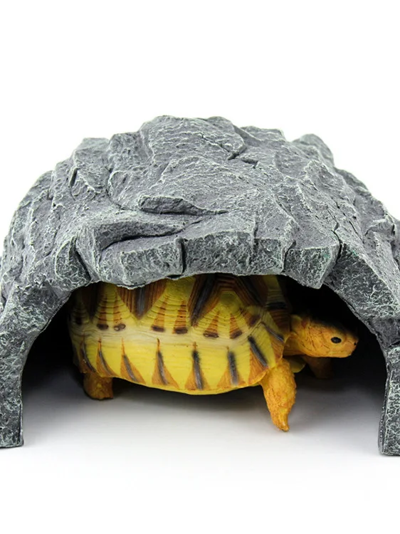 منصة تشمس السلحفاة الراتنج بيت تجنب عش الكهف للزواحف والبرمائيات مثل ركن Fs والسلحفاة