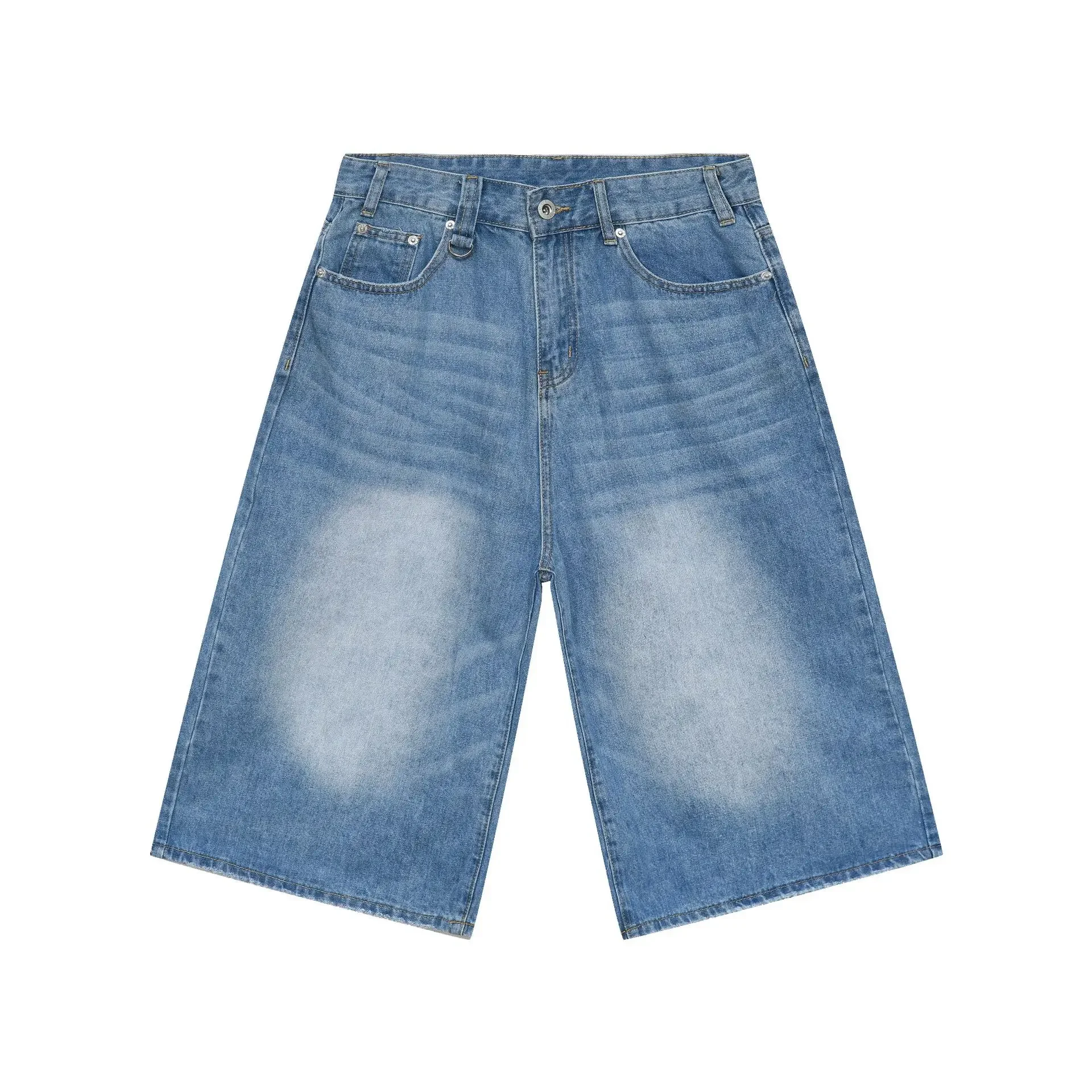 American Seven-point Wide-leg Jeans Summer New Trendy Brand Street Personality Straight Shorts
