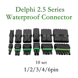 10 Sets Delphi GM Automobile Connector 1/2/3/4/6P 2.5 Series Electric Waterproof Harness Plug Terminal 12015792 12015793