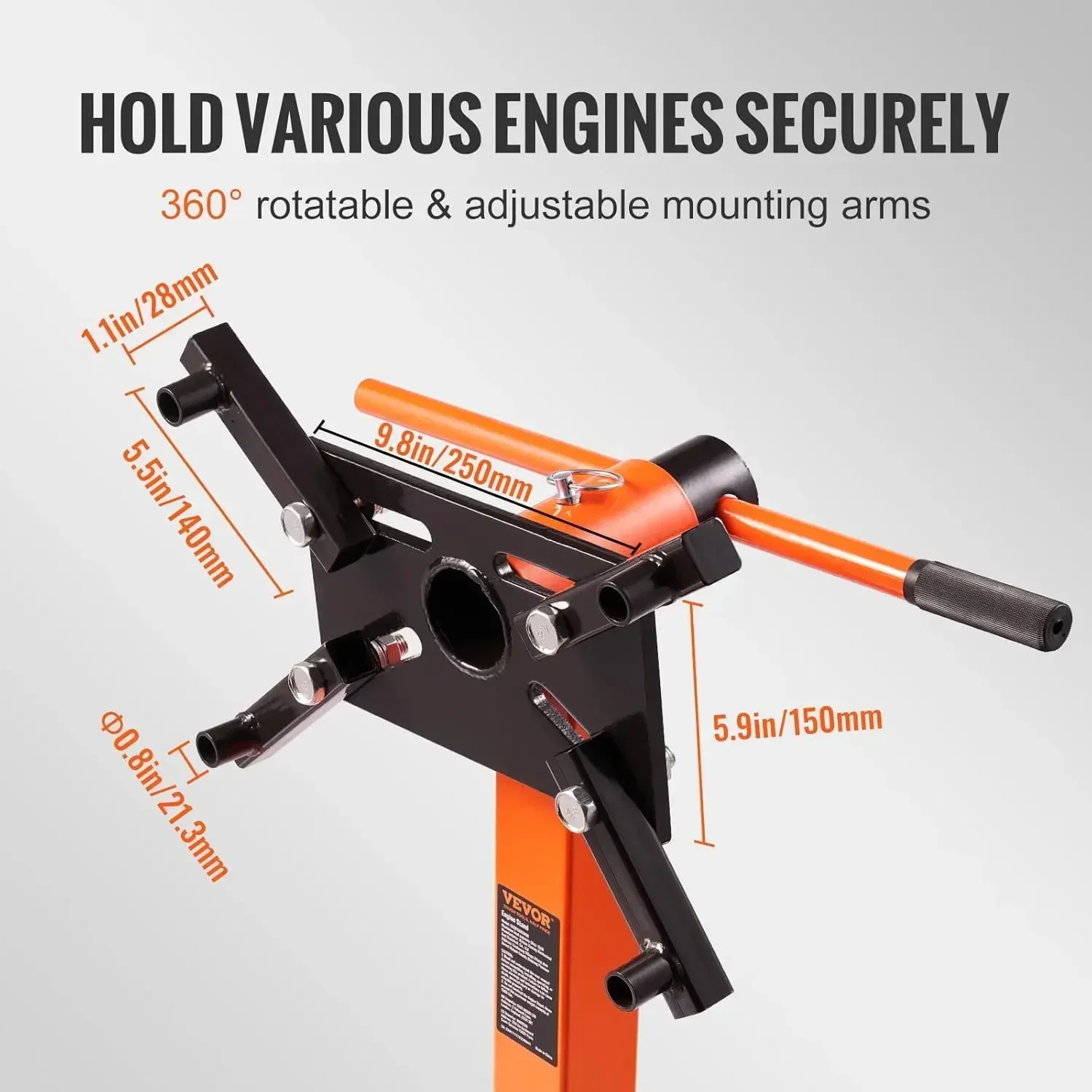 

[XMSJ]Engine Stand, 1500 lbs (3/4 Ton) Rotating Engine Motor Stand with 360 Degree Adjustable Head,Cast Iron Folding Motor Hoist