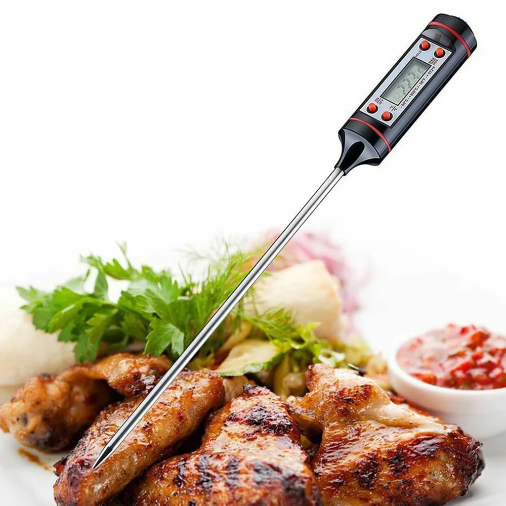 Portable Digital Kitchen Food Thermometer BBQ Meat Water Oil Cooking Oven Thermometer Tester with Probe for Kitchen Grilled