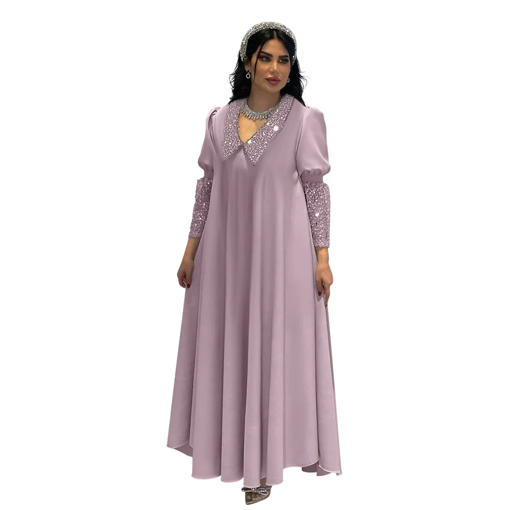 Dresses Muslim Women Party Open Abaya Morocco Beading Sashes Jalabiya Ramadan Vestidos sequin Kaftan Cardigan Robe Suit