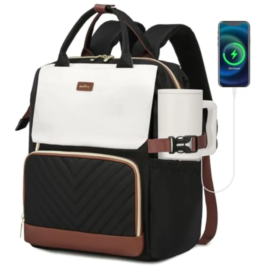 

Bookbag for Women Laptop Backpack Teacher Nurse Work Computer Bags with Cup Holder and USB Charger for Travel School Bag Colleg