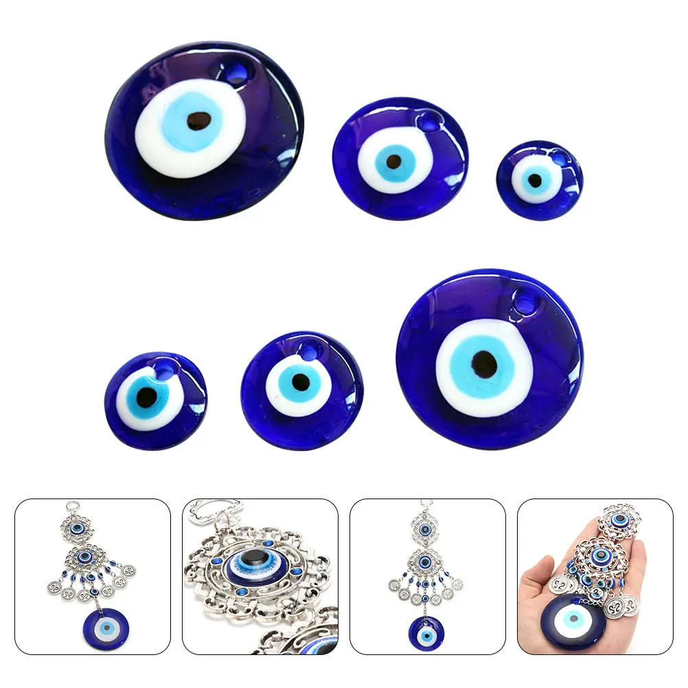 

6Pcs Evil Eye Charms DIY Necklace Pendant Jewelry Crafting Findings Accessories Evil Eye Pendant Pendants for Women