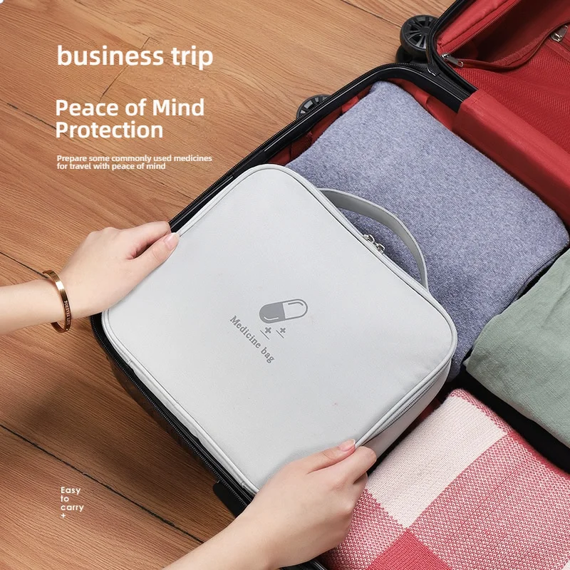 Bolsa de primeros auxilios pequeña portátil, kit de almacenamiento médico de emergencia de tela, viaje de mano, viaje de negocios al aire libre, rescate de emergencia en casa