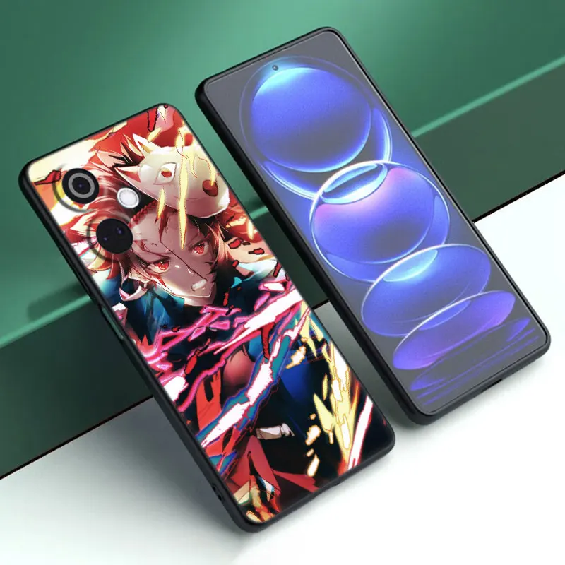 غطاء كرتون أنيمي لـ OnePlus ، Tanjiro Kamado ، جراب هاتف أسود ، مناسب لـ Nord CE3 Lite 3 ، 12 ، 11 ، 2T ، N30 ، CE2 ، N300 ، N200 ، 10 ، 9RT ، الآس ، 2V برو ، 5G
