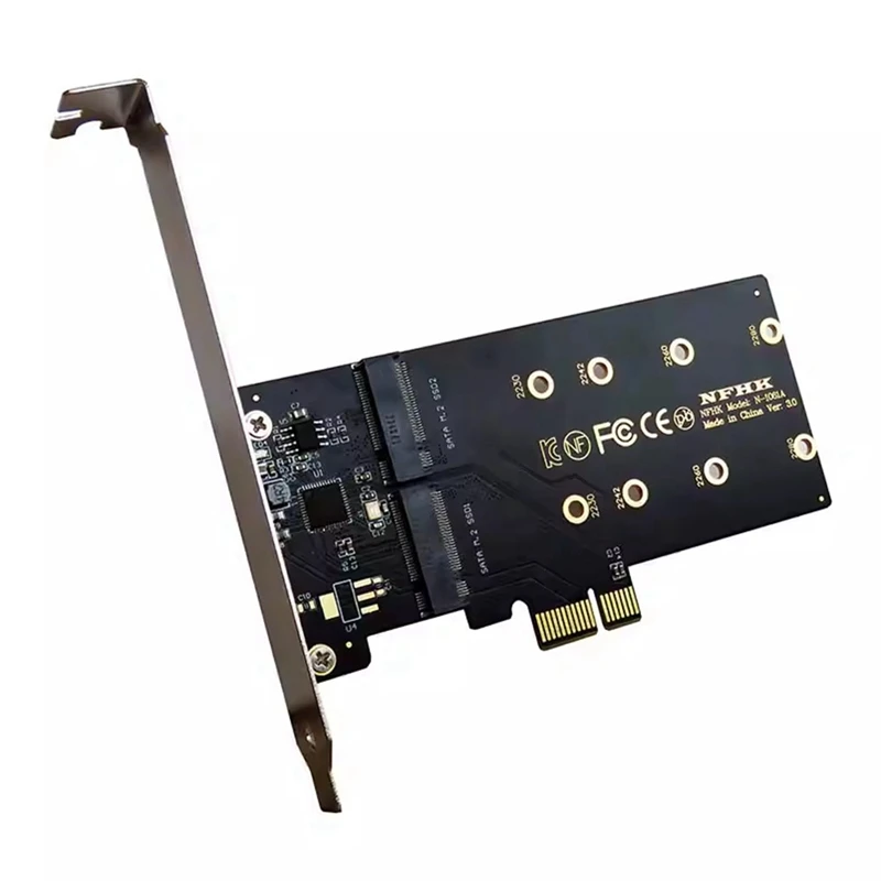 Адаптер PCI-E к M2 PCI Express X1 2-портовый адаптер B Key M.2 NGFF SATA SSD Адаптер PCIE M2 Карта расширения Riser Card