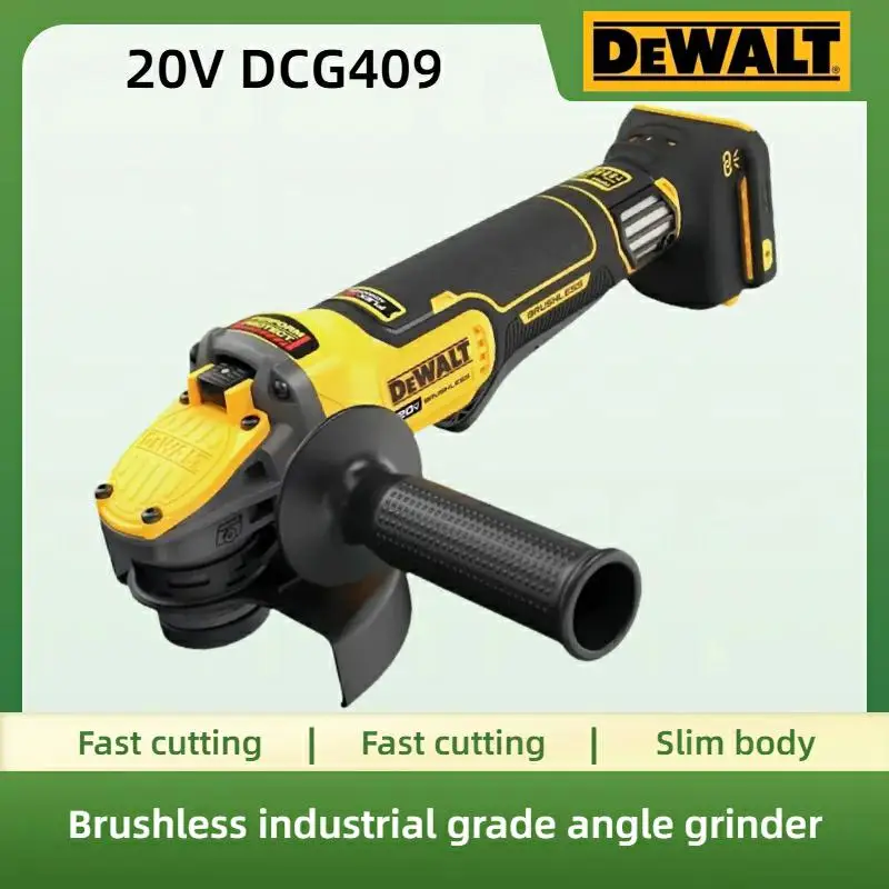 DEWALT DCG409 125mm Brushless Angle Grinder: 9000RPM 20V Cordless Cutter & Polisher (Bare Tool)