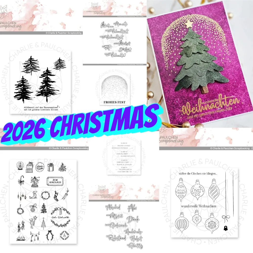 Christmas Stamps 2026 Metal Cutting Dies and Stamps DIY Scrapbooking Card Stencil Paper Cards Handmade Album Stamp Die Sheets