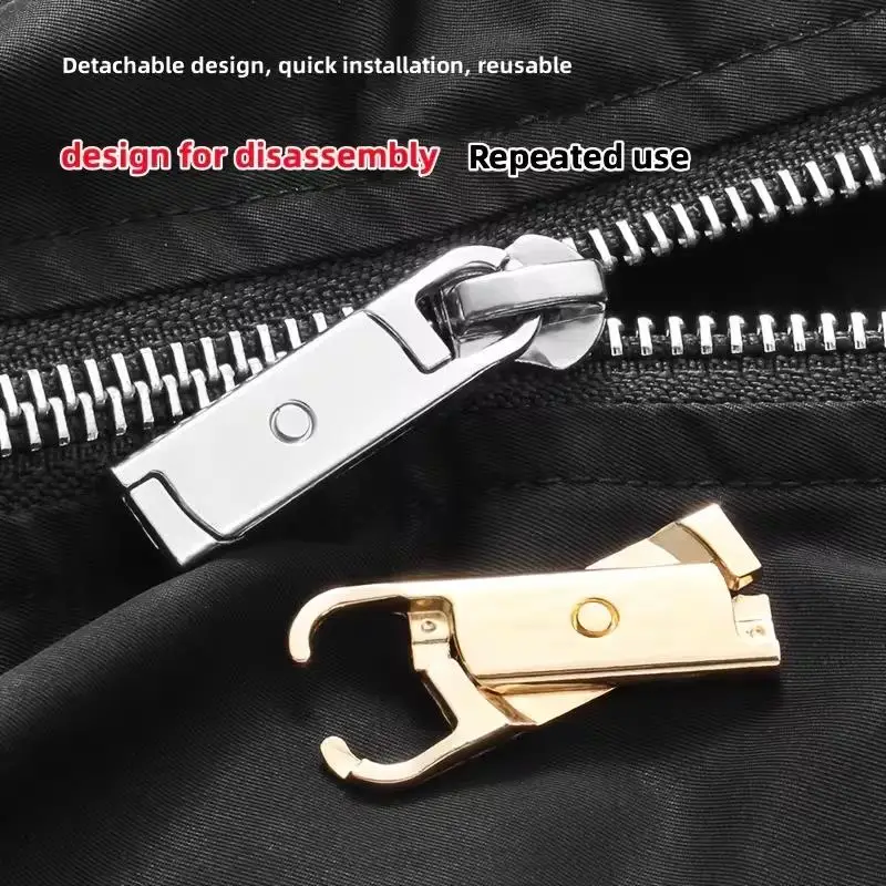 4pcs Rotating Zipper Pulls – Alloy, Detachable, Black/Gold/Rose Gold/Silver, for Luggage & Bags