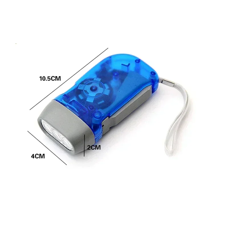 3 Colors Hand Pressing Dynamo Crank Power Wind Up Flashlight Mini Self Generating Torch LED Camping Lamp Light for Outdoor Home
