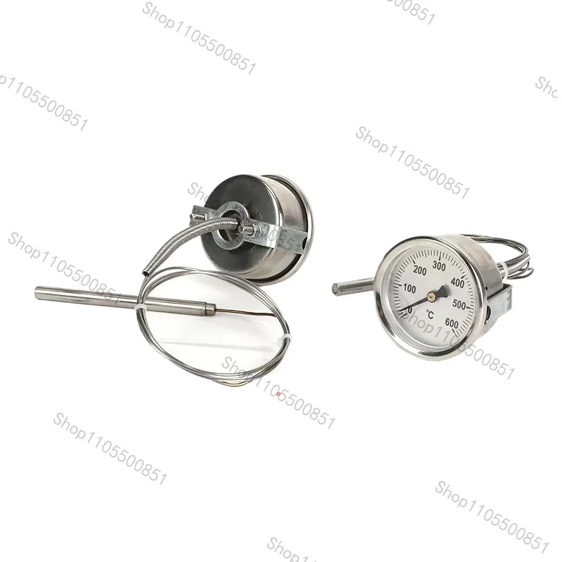 Pizza Oven Thermometer Kiln Thermometer 500 Degrees All Stainless Steel, High Temperature Resistant Pointer Thermometer