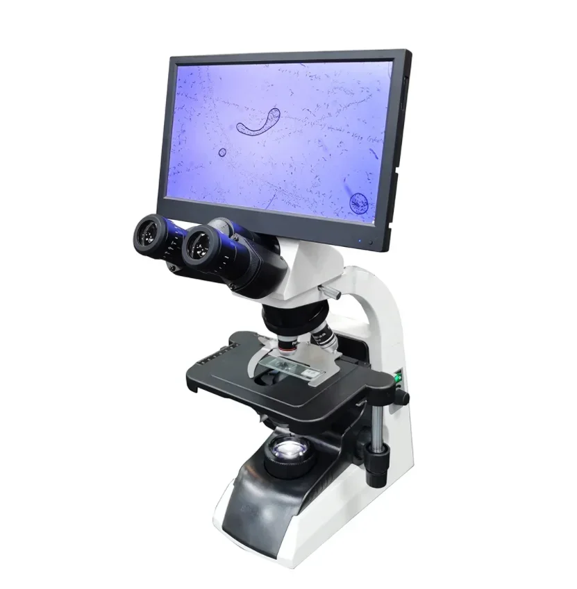 Optical System Biological Microscope, Trinocular Microscope with Screen