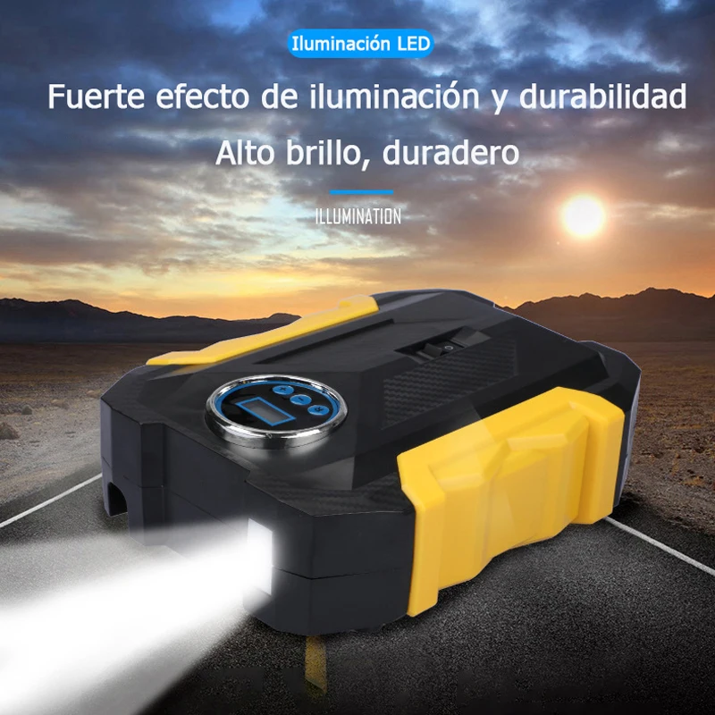 Compressore d\'aria portatile per Automobile pompa di gonfiaggio digitale per pneumatici lampada a LED compressore per pompa di compressione per