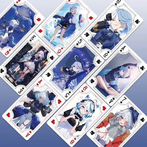 Игра Genshin Impact Furina Poker Игральные карты Настольные игры Детские игрушки Детские игрушки Колода карточных игр Набор мультфильмов
