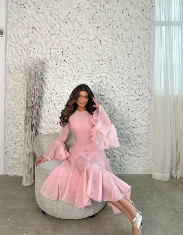 تخصيص جودة عالية طول الكاحل زر كامل الأكمام سستة المرأة اللباس س الرقبة رداء Cérémonie فام 	 فيستدوس دي فيرانو 2025