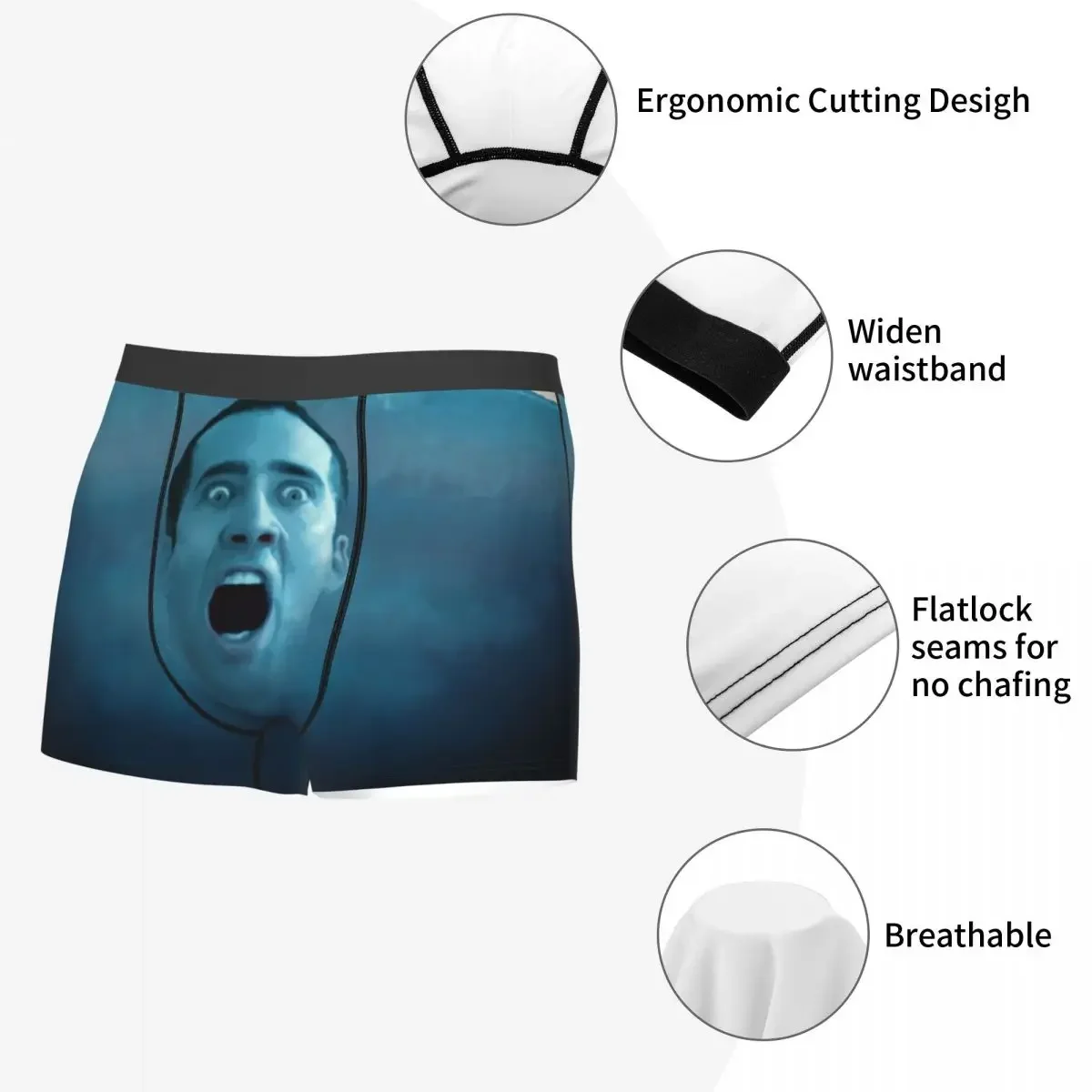 Custom Grappige Nicolas Kooi Meme Boxers Shorts Heren Slips Ondergoed Nieuwigheid Onderbroek