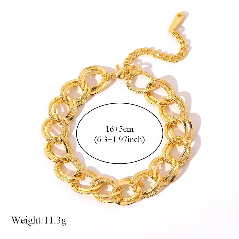 EILIECK 316L Edelstahl Metallketten-Halskette Armband für Damen Modisches Collier Wasserbeständiges Modeschmuck-Set – Detail 7