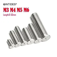 QINTIDES 50/1000 Uds M3 M4 M5 M6 pernos de soldadura para soldadura de descarga de condensador tornillos de soldadura por puntos de acero inoxidable clavos de soldadura