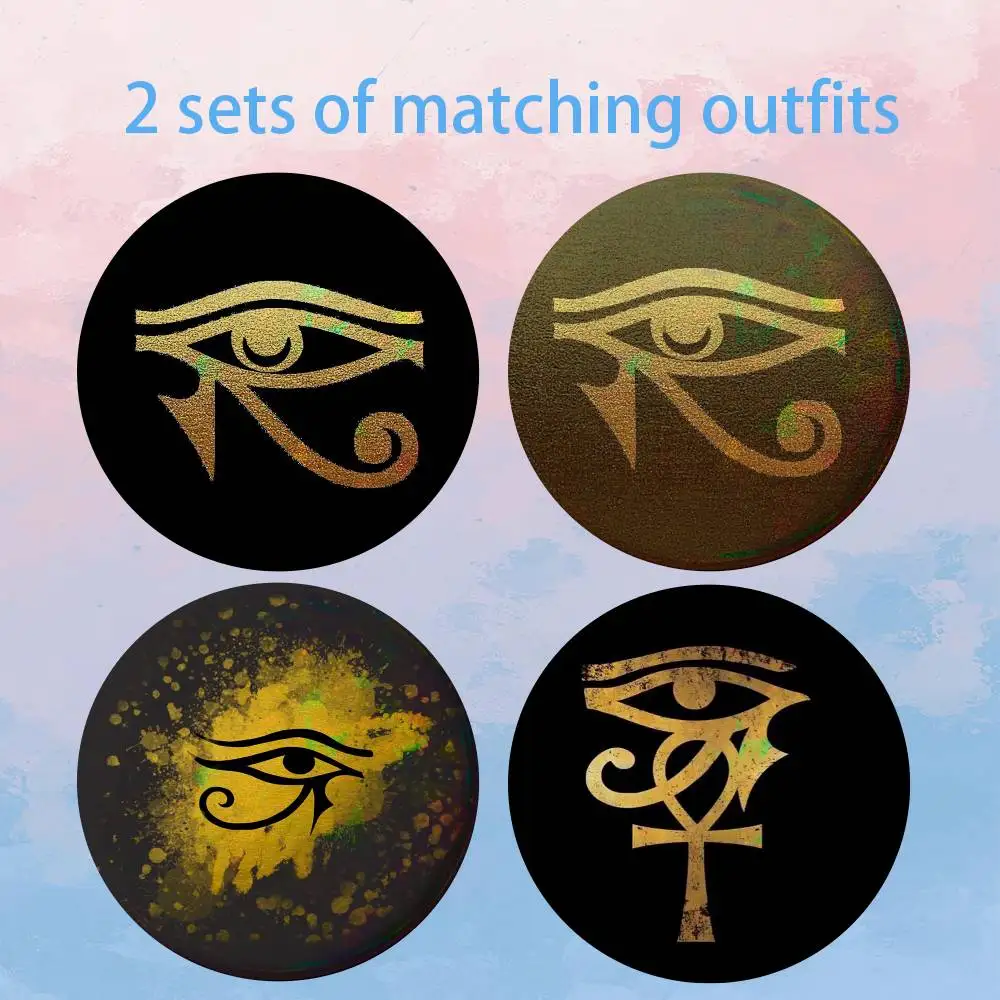 Egyptian Eye of Horus 2 piece set Badges On Backpack Jacket Cartoon Round Brooches Acrylic Button Pins Collection Gifts