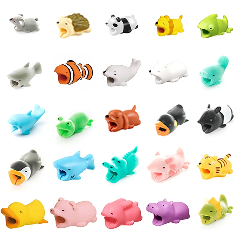 Cartoon Anime Animal Cable Protector Usb Line Earphone Cable Protector Charger Cartoon Bite Data Line Protectors Cable Organizer