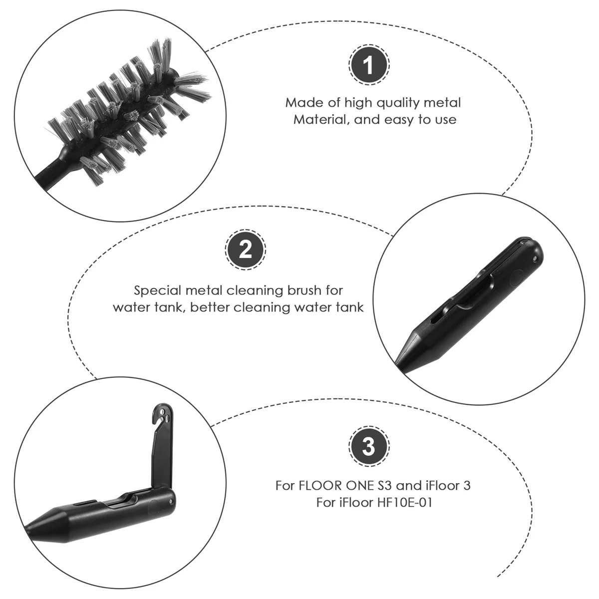 Special Metal Cleaning Brush for Tineco Floor One S3 / IFloor 3, Used for Cleaning Water Tank and Replacing Accessories