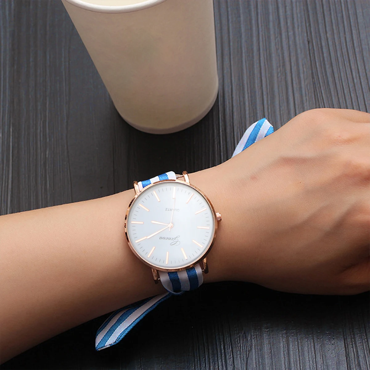 

Bowknot Watch Wrist Watch Women Watch Wrist Decoration Quartz Watch Stripe Watch