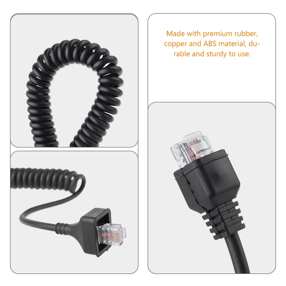 

Spring Coil Handheld Microphone Cable Replacement For Car Repair Audio Video Wire Mic Cord For Mobile Radio Hand Radio Part