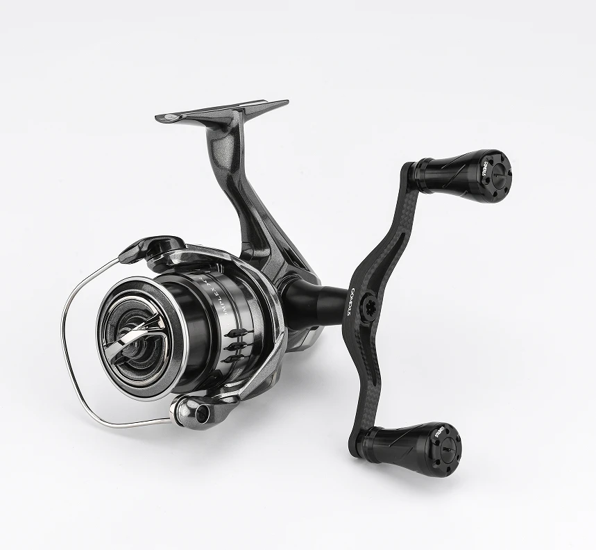 Gomexus Spinnrolle Carbon Doppelgriff Eging Angelrolle 82mm /98mm Rollengriff für Shimano Stella Stradic Twinpower – Detail 2